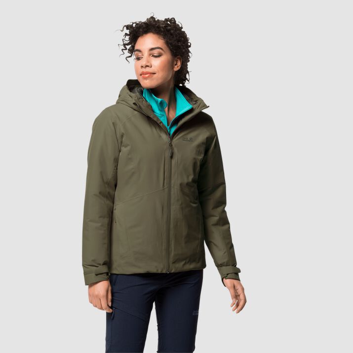 Jack Wolfskin Womens Argon Storm Winter Jacket Deep Green 062394KXP